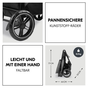 Carucior 3 in 1 Hauck Shop N Care Trio Set - Buggy, Babywanne, Autositz, Culoare Gri - Img 9