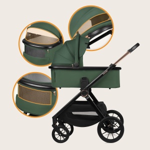 Carucior 3 in 1 Lionelo Layla cu scaun auto i-Size, 0-22 Kg, roti PU - Img 7
