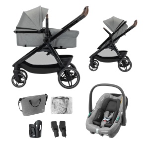 Carucior 3 in 1 Maxi-Cosi Zelia Select, 0-22 kg, Compact, Culoare Gri