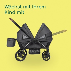 Carucior Bebeconfort Helios 2-in-1 pentru 0-4 ani, 2 locuri, All-Terrain, Mineral Graphite - Img 4