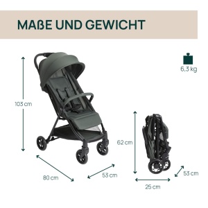 Carucior Chicco Urbino Verde Pliabil cu o mana Spatar reglabil Protectie UV50 - Img 2