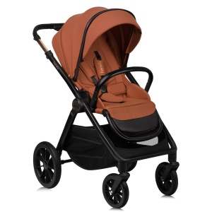 Carucior combinat LIONELO LAYLA 3 in 1 0-48 luni pana la 22 kg, landou pana la 9 kg, scaun auto pana la 13 kg, AiryDots, roti PU pivotante la 360deg, suspensie completa, carucior cu baldachin XXL - Img 7