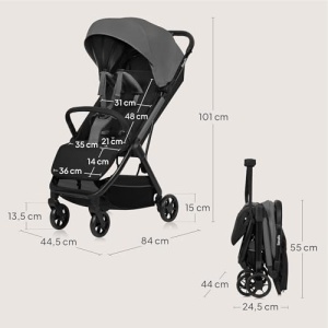 Carucior compact Lionelo Julie Air 75 kg pliere automata protectie LSF50 - Img 10