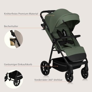 Carucior copii LIONELO IVA, capacitate 22 kg, 360 roti, protectie UPF50 - Img 10