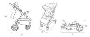 Carucior copii MoMi CLARA pliabil 22 kg 5 puncte siguranta accesorii incluse - Img 9