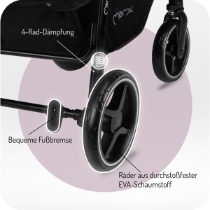 Carucior copii MoMi MIYA, 5 puncte de siguranta, 22 kg, cu accesorii - Img 3