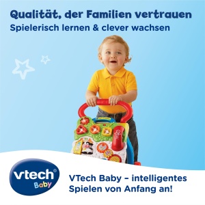 Carucior de joaca VTech 80-077066, interactiv, roz, cu jocuri si muzica - Img 7