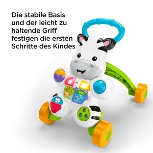 Carucior de mers Fisher-Price Zebra, activitati muzicale, pentru bebelusi de la 6 luni - Img 6