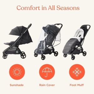 Carucior Ergobaby Metro3 cu functie de culcare, 0-22kg, bej natural - Img 6