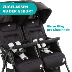 Carucior gemeni Chicco OHlala Twin ultra-usor pliabil protectie UV UPF 50 - Img 7