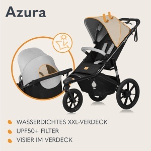 Carucior jogging Lionelo Azura 3 roti pozitie inclinata amortizare completa - Img 5