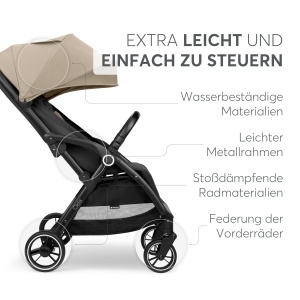 Carucior KikkaBoo CIELA Beige Pliere Automata Usor 71 kg Pentru Copii pana la 22 kg - Img 6