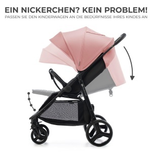 Carucior Kinderkraft RINE, capacitate 22 kg, pliabil, cu protectie UV, roz - Img 5