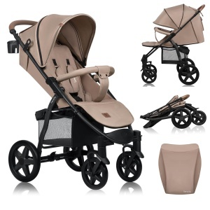 Carucior Lionelo Annet Plus pentru copii pana la 22 kg, cu spatar reglabil si accesorii