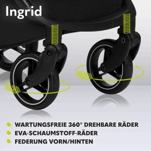 Carucior LIONELO INGRID pentru copii, 22 kg, roti pivotante 360, pliere usoara - Img 4