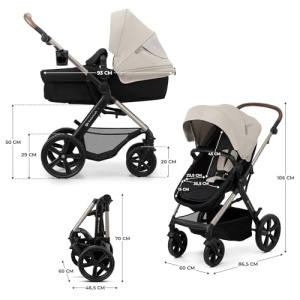 Carucior multifunctional Kinderkraft MOOV 2 3-in-1 pana la 22 kg roti EVA gri - Img 18