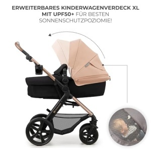 Carucior multifunctional Kinderkraft MOOV 2 3-in-1 pana la 22 kg roti EVA Beige - Img 10