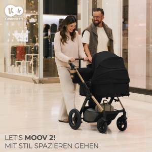 Carucior multifunctional Kinderkraft MOOV 2 XL AIR 3 in 1 Gri roti mari gonflabile - Img 2