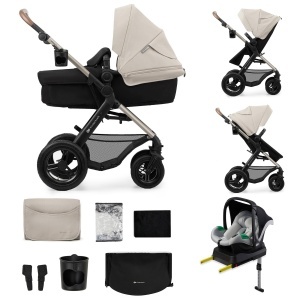 Carucior Multifunctional Kinderkraft MOOV2 AIR 4 in 1, Capacitate 22 kg, Culoare Gri