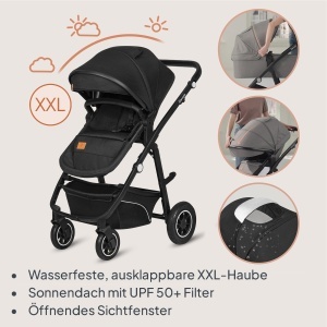 Carucior multifunctional Lionelo Bianka 3 in 1 pana la 22 kg sistem pliabil roti 360deg cu amortizoare - Img 6