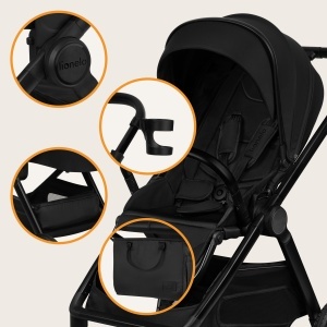 Carucior multifunctional Lionelo Layla 2 in 1 0-48 luni roti PU pivotante suspensie completa - Img 9