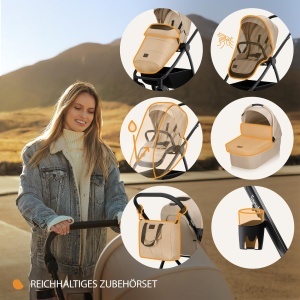 Carucior multifunctional Lionelo Meril 2-in-1 22 kg roti 360deg protectie UPF 50 - Img 7