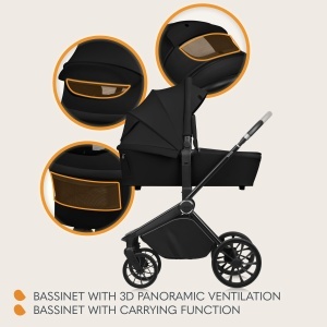 Carucior multifunctional Lionelo Mika Plus 2-in-1 0-48 luni roti PU 360deg XXL-verdea UPF 50 - Img 7