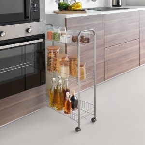 Carucior multifunctional Metaltex 341503039 3 etaje 56x23x84 cm, rezistent la rugina - Img 8