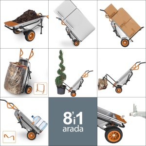 Carucior Multifunctional WORX WG050, 8-in-1, Capacitate 136kg, Roti din Cauciuc - Img 3