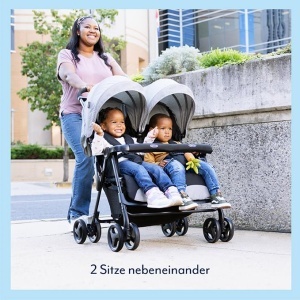 Carucior pentru copii Graco DuoRider, 2 locuri, Steeple Gray, usor si pliabil - Img 5