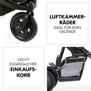 Carucior pentru copii hauck Freerider Black, pentru 2 copii, compact, cu functie de culcare - Img 6