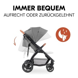 Carucior pentru copii Hauck Uptown, Melange Grey - cu pozitie de culcare, pana la 22 kg - Img 6