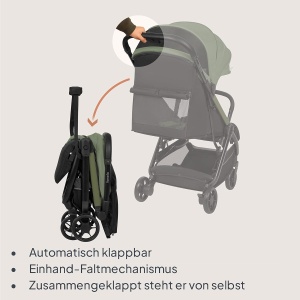 Carucior pentru copii Lionelo Julie Air, 7.5 kg, sistem de pliere automata, roti pivotante - Img 3