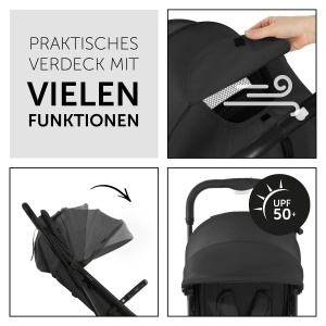 Carucior pliabil hauck Travel N Care, usoar, negru, 22 kg - Img 3