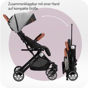 Carucior pliabil MoMi ESTELLE pentru copii pana la 15kg, 7.5kg, cu functie de relaxare - Img 2