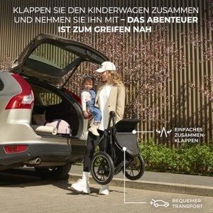 Carucior sport Kinderkraft HELSI 2 Negru pana la 27 kg roti mari gonflabile functie de inclinare - Img 11