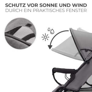 Carucior sport Kinderkraft TIK, 6.5kg, roti pivotante, gri - Img 4