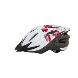 Casca de bicicleta Fischer Hawaii, SM, 54-59 cm, alba cu roz