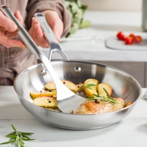 Caserola din inox KitchenAid 26 cm, 3,6 L, cu capac din sticla - Img 3