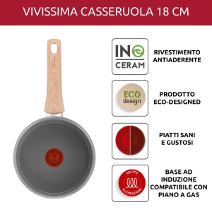 Caserola Lagostina Vivissima 18 cm, Antihaft, Ceramica, Design Elegant - Img 4