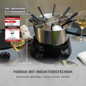 CASO Induktions-FonDue 1000W Fondue pentru 8 persoane Negru Timer 180 minute - Img 2
