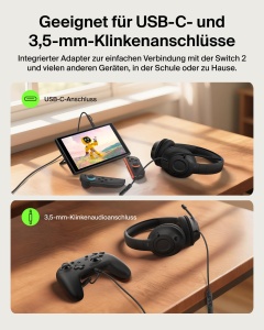 Casti audio Belkin Gaming Inspire pentru copii, cu microfon ajustabil, negru - Img 4