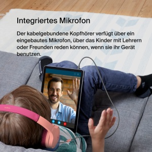 Casti audio Belkin Sound Form Mini pentru copii, roz, cu microfon, 3.5mm - Img 4