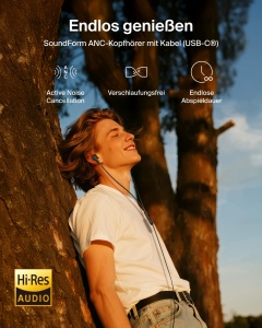 Casti audio Belkin SoundForm ANC, USB-C, cu microfon, negru - Img 2