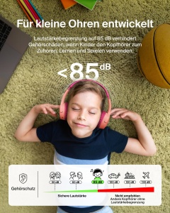 Casti audio Belkin SoundForm Mini pentru copii, roz, 30 ore autonomie - Img 3