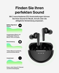 Casti audio Belkin SoundForm Rhythm ANC, Bluetooth 5.3, Negru, Rezistente la apa - Img 7