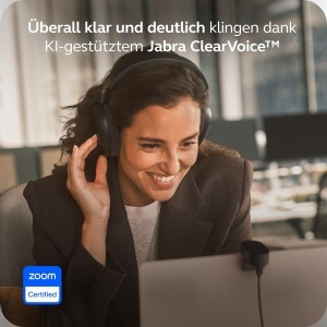 Casti audio Bluetooth Jabra Evolve3 85, cu microfon, ANC adaptiv, autonomie 25 ore, Negru - Img 5