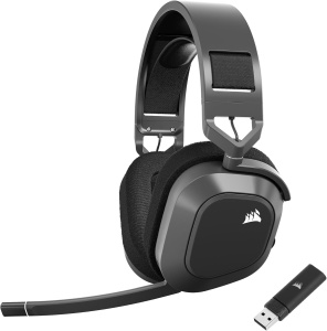 Casti audio Corsair HS80 MAX Wireless, Bluetooth, 65 ore autonomie, gri