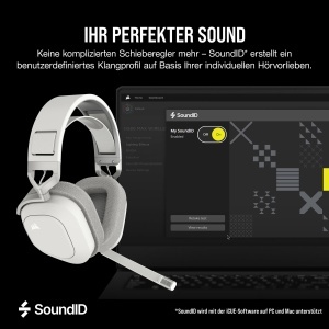 Casti audio CORSAIR HS80 MAX Wireless, Dolby Atmos, 65 ore autonomie, Alb - Img 7