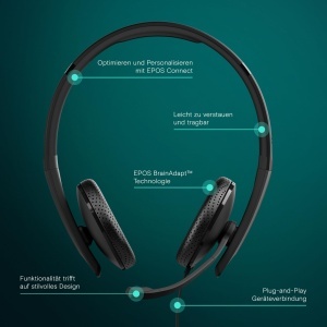 Casti audio cu microfon EPOS C10, conectivitate USB-C, tehnologie EPOS BrainAdapt - Img 2